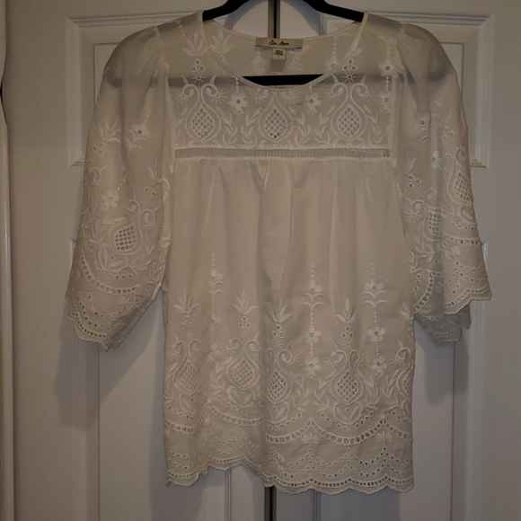 Ella Moon Tops - White cotton blouse